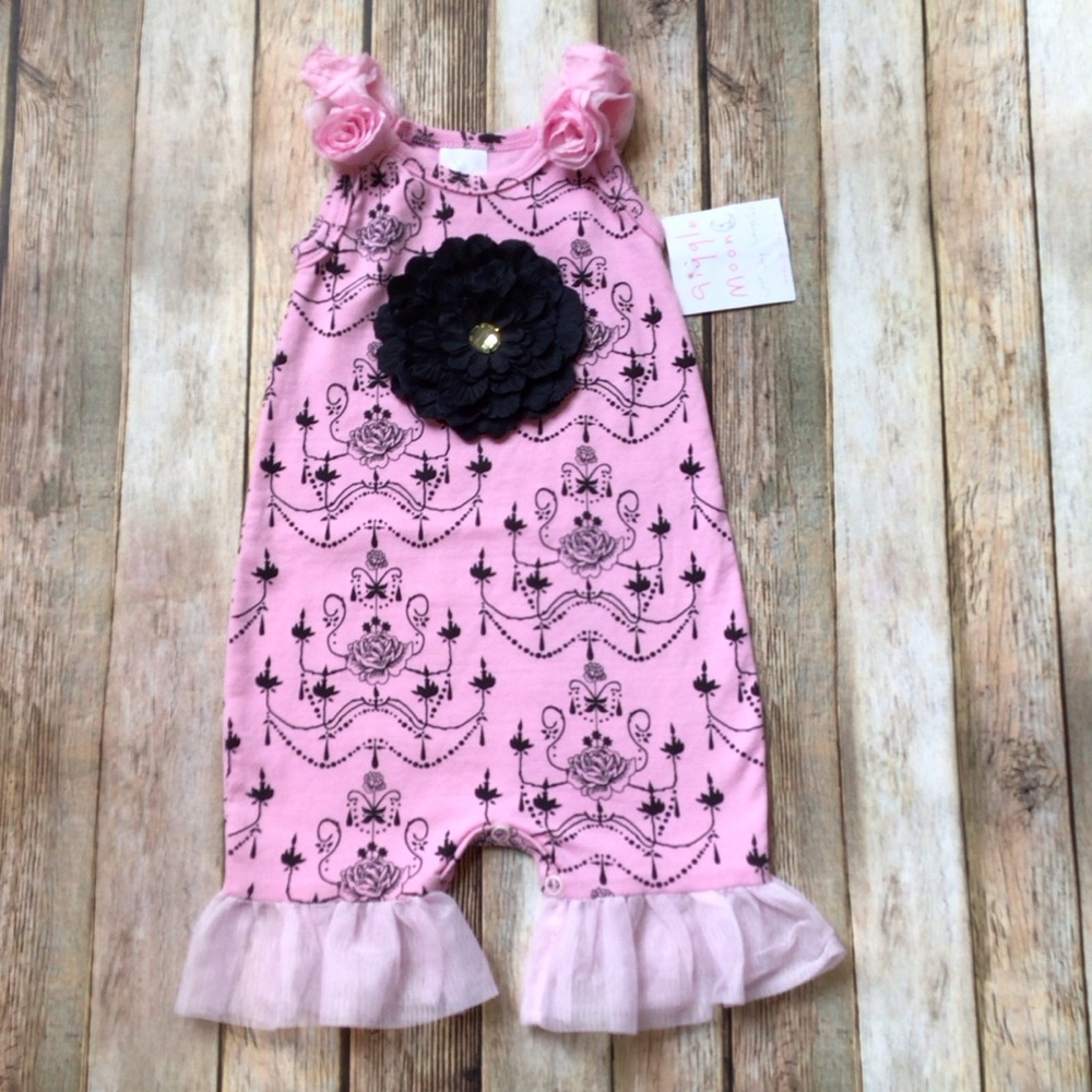 NWT Giggle Moon Pink Paisley Romper